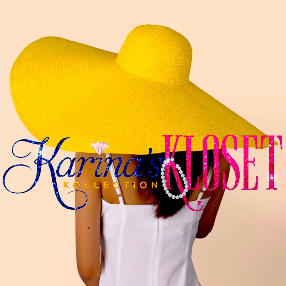 Hot Diva Summer Canary (Yellow) Oversized 🏖 Hat, Wide Brim Beach Hat, Floppy